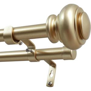 image:imageHVERSAILTEX Double Curtain Rods for Windows 162 to 906 Inches 34 inch Diameter Adjustable Decorative Telescoping Heavy Duty Drapery Rod BronzeGold