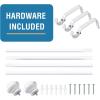 image:imageHVERSAILTEX Curtain Rods for Windows 162 to 438 Inches 34 inch Diameter Adjustable Decorative Telescoping Curtain Rod with Brackets Heavy Duty Splicing Window Rods with Classic Finials BronzeWhite