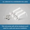 image:imageHVERSAILTEX Curtain Rods for Windows 162 to 438 Inches 34 inch Diameter Adjustable Decorative Telescoping Curtain Rod with Brackets Heavy Duty Splicing Window Rods with Classic Finials BronzeWhite