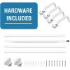 image:imageHVERSAILTEX Curtain Rods for Windows 162 to 438 Inches 34 inch Diameter Adjustable Decorative Telescoping Curtain Rod with Brackets Heavy Duty Splicing Window Rods with Classic Finials BronzeWhite