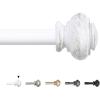 image:imageHVERSAILTEX Curtain Rods for Windows 162 to 438 Inches 34 inch Diameter Adjustable Decorative Telescoping Curtain Rod with Brackets Heavy Duty Splicing Window Rods with Classic Finials BronzeWhite