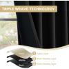 image:imageHVERSAILTEX Blackout Curtains 84 Inch Length 2 Panels Set for Living Room Bedroom Back Tab Pinch Pleated Thermal Insulated Room Darkening Light Blocking Curtains with Hooks Pumice StoneBlack