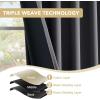 image:imageHVERSAILTEX Blackout Curtains 84 Inch Length 2 Panels Set for Living Room Bedroom Back Tab Pinch Pleated Thermal Insulated Room Darkening Light Blocking Curtains with Hooks Pumice StoneCharcoal Gray