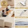image:imageHVERSAILTEX Chenille Couch Cover for Dogs Washable Soft Fuzzy Chaise Cover Sectional Couch Covers for L Shaped Sofa Both LeftRight Thick Pet Couch Cover Protector NonSlipStone Blue 34 x 68Ivory