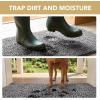 image:imageHVERSAILTEX Dog Door Mat for Muddy Paws Absorbent Dirt Trapper Non Slip Quick Dry Washable Chenille Mats for Dogs Entry Rug for Indoor Outdoor Chocolate 24 x 36Grey
