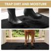 image:imageHVERSAILTEX Dog Door Mat for Muddy Paws Absorbent Dirt Trapper Non Slip Quick Dry Washable Chenille Mats for Dogs Entry Rug for Indoor Outdoor Chocolate 24 x 36Black