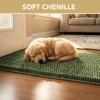 image:imageHVERSAILTEX Dog Door Mat for Muddy Paws Absorbent Dirt Trapper Non Slip Quick Dry Washable Chenille Mats for Dogs Entry Rug for Indoor Outdoor Chocolate 24 x 36Green