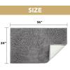 image:imageHVERSAILTEX Dog Door Mat for Muddy Paws Absorbent Dirt Trapper Non Slip Quick Dry Washable Chenille Mats for Dogs Entry Rug for Indoor Outdoor Chocolate 24 x 36Grey