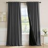 image:imageHVERSAILTEX Blackout Curtains 84 Inch Length 2 Panels Set for Living Room Bedroom Back Tab Pinch Pleated Thermal Insulated Room Darkening Light Blocking Curtains with Hooks Pumice StoneCharcoal Gray