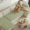 image:imageHVERSAILTEX Chenille Couch Cover for Dogs Washable Soft Fuzzy Chaise Cover Sectional Couch Covers for L Shaped Sofa Both LeftRight Thick Pet Couch Cover Protector NonSlipStone Blue 34 x 68Tender Green