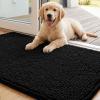 image:imageHVERSAILTEX Dog Door Mat for Muddy Paws Absorbent Dirt Trapper Non Slip Quick Dry Washable Chenille Mats for Dogs Entry Rug for Indoor Outdoor Chocolate 24 x 36Black