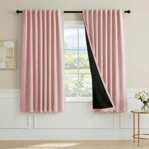 image:imageHVERSAILTEX Blackout Curtains 84 Inch Length 2 Panels Set for Living Room Bedroom Back Tab Pinch Pleated Thermal Insulated Room Darkening Light Blocking Curtains with Hooks Pumice StoneBaby Pink