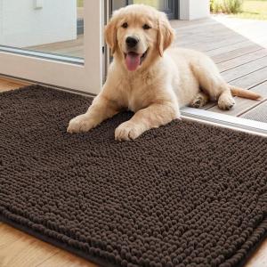 image:imageHVERSAILTEX Dog Door Mat for Muddy Paws Absorbent Dirt Trapper Non Slip Quick Dry Washable Chenille Mats for Dogs Entry Rug for Indoor Outdoor Chocolate 24 x 36Chocolate