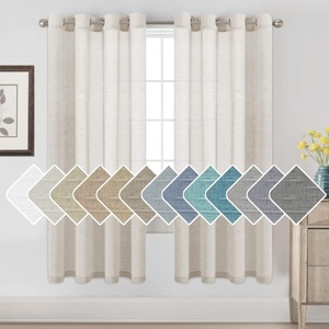 image:imageHVERSAILTEX Linen Curtains Flax Linen Blended Curtain Panels for Living RoomBedroom Semi Sheer Privacy Curtains 72 inch Length 2 Panels Set Nickel Grommet Window Drapes Natural