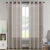 image:imageHVERSAILTEX Linen Curtains Natural Linen SemiSheer Curtains Nickel Grommet Privacy Added Premium Soft Rich Material Linen Curtain Panels for Bedroom  52x84 Inch  TurquoiseTaupe