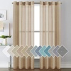 image:imageHVERSAILTEX Linen Curtains Natural Linen SemiSheer Curtains Nickel Grommet Privacy Added Premium Soft Rich Material Linen Curtain Panels for Bedroom  52x84 Inch  TurquoiseTaffy