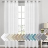 image:imageHVERSAILTEX Linen Curtains Natural Linen SemiSheer Curtains Nickel Grommet Privacy Added Premium Soft Rich Material Linen Curtain Panels for Bedroom  52x84 Inch  TurquoisePure White