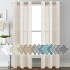 image:imageHVERSAILTEX Linen Curtains Natural Linen SemiSheer Curtains Nickel Grommet Privacy Added Premium Soft Rich Material Linen Curtain Panels for Bedroom  52x84 Inch  TurquoiseIvory