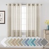 image:imageHVERSAILTEX Linen Curtains Natural Linen SemiSheer Curtains Nickel Grommet Privacy Added Premium Soft Rich Material Linen Curtain Panels for Bedroom  52x84 Inch  TurquoiseNatural