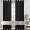 image:imageHVERSAILTEX Linen Curtains Natural Linen SemiSheer Curtains Nickel Grommet Privacy Added Premium Soft Rich Material Linen Curtain Panels for Bedroom  52x84 Inch  TurquoiseBlack