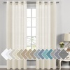 image:imageHVERSAILTEX Linen Curtains Natural Linen SemiSheer Curtains Nickel Grommet Privacy Added Premium Soft Rich Material Linen Curtain Panels for Bedroom  52x84 Inch  TurquoiseIvory