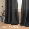 image:imageHVERSAILTEX Linen Curtains Natural Linen SemiSheer Curtains Nickel Grommet Privacy Added Premium Soft Rich Material Linen Curtain Panels for Bedroom  52x84 Inch  TurquoiseBlack