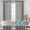 image:imageHVERSAILTEX Linen Curtains Natural Linen SemiSheer Curtains Nickel Grommet Privacy Added Premium Soft Rich Material Linen Curtain Panels for Bedroom  52x84 Inch  TurquoiseCharcoal Grey