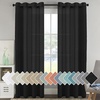 image:imageHVERSAILTEX Linen Curtains Natural Linen SemiSheer Curtains Nickel Grommet Privacy Added Premium Soft Rich Material Linen Curtain Panels for Bedroom  52x84 Inch  TurquoiseBlack