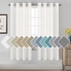 image:imageHVERSAILTEX Linen Curtains Natural Linen SemiSheer Curtains Nickel Grommet Privacy Added Premium Soft Rich Material Linen Curtain Panels for Bedroom  52x84 Inch  TurquoiseWhite