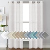 image:imageHVERSAILTEX Linen Curtains Natural Linen SemiSheer Curtains Nickel Grommet Privacy Added Premium Soft Rich Material Linen Curtain Panels for Bedroom  52x84 Inch  TurquoiseWhite