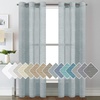 image:imageHVERSAILTEX Linen Curtains Natural Linen SemiSheer Curtains Nickel Grommet Privacy Added Premium Soft Rich Material Linen Curtain Panels for Bedroom  52x84 Inch  TurquoiseTeal