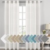 image:imageHVERSAILTEX Linen Curtains Natural Linen SemiSheer Curtains Nickel Grommet Privacy Added Premium Soft Rich Material Linen Curtain Panels for Bedroom  52x84 Inch  TurquoiseWhite