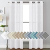 image:imageHVERSAILTEX Linen Curtains Natural Linen SemiSheer Curtains Nickel Grommet Privacy Added Premium Soft Rich Material Linen Curtain Panels for Bedroom  52x84 Inch  TurquoisePure White