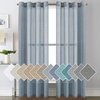image:imageHVERSAILTEX Linen Curtains Natural Linen SemiSheer Curtains Nickel Grommet Privacy Added Premium Soft Rich Material Linen Curtain Panels for Bedroom  52x84 Inch  TurquoiseDenim