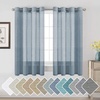 image:imageHVERSAILTEX Linen Curtains Natural Linen SemiSheer Curtains Nickel Grommet Privacy Added Premium Soft Rich Material Linen Curtain Panels for Bedroom  52x84 Inch  TurquoiseDenim