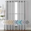 image:imageHVERSAILTEX Linen Curtains Natural Linen SemiSheer Curtains Nickel Grommet Privacy Added Premium Soft Rich Material Linen Curtain Panels for Bedroom  52x84 Inch  TurquoiseDove