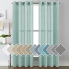image:imageHVERSAILTEX Linen Curtains Natural Linen SemiSheer Curtains Nickel Grommet Privacy Added Premium Soft Rich Material Linen Curtain Panels for Bedroom  52x84 Inch  TurquoiseSea Mist