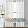 image:imageHVERSAILTEX Linen Curtains Natural Linen SemiSheer Curtains Nickel Grommet Privacy Added Premium Soft Rich Material Linen Curtain Panels for Bedroom  52x84 Inch  TurquoiseWhite