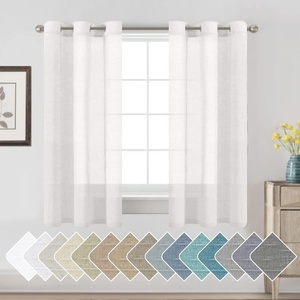 image:imageHVERSAILTEX Linen Curtains Natural Linen SemiSheer Curtains Nickel Grommet Privacy Added Premium Soft Rich Material Linen Curtain Panels for Bedroom  52x84 Inch  TurquoiseWhite