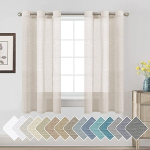 image:imageHVERSAILTEX Linen Curtains Natural Linen SemiSheer Curtains Nickel Grommet Privacy Added Premium Soft Rich Material Linen Curtain Panels for Bedroom  52x84 Inch  TurquoiseNatural