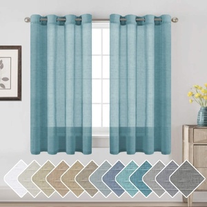 image:imageHVERSAILTEX Linen Curtains Natural Linen SemiSheer Curtains Nickel Grommet Privacy Added Premium Soft Rich Material Linen Curtain Panels for Bedroom  52x84 Inch  TurquoiseTurquoise