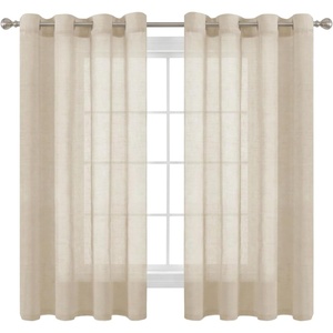 image:imageHVERSAILTEX Linen Curtains Natural Linen SemiSheer Curtains Nickel Grommet Privacy Added Premium Soft Rich Material Linen Curtain Panels for Bedroom  52x84 Inch  TurquoiseLinen