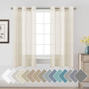 image:imageHVERSAILTEX Linen Curtains Natural Linen SemiSheer Curtains Nickel Grommet Privacy Added Premium Soft Rich Material Linen Curtain Panels for Bedroom  52x84 Inch  TurquoiseIvory