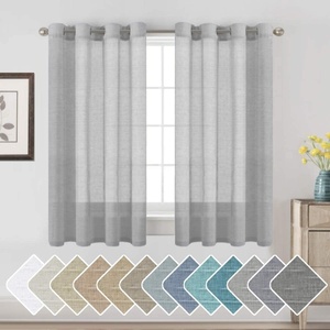 image:imageHVERSAILTEX Linen Curtains Natural Linen SemiSheer Curtains Nickel Grommet Privacy Added Premium Soft Rich Material Linen Curtain Panels for Bedroom  52x84 Inch  TurquoiseDove