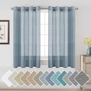 image:imageHVERSAILTEX Linen Curtains Natural Linen SemiSheer Curtains Nickel Grommet Privacy Added Premium Soft Rich Material Linen Curtain Panels for Bedroom  52x84 Inch  TurquoiseDenim