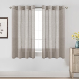 image:imageHVERSAILTEX Linen Curtains Natural Linen SemiSheer Curtains Nickel Grommet Privacy Added Premium Soft Rich Material Linen Curtain Panels for Bedroom  52x84 Inch  TurquoiseTaupe