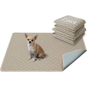 image:imageHVERSAILTEX Premium Washable Pee Pads for Dogs 2 Pack Super Absorbent 100 Waterproof Reusable NonSlip Quilted Puppy Training Pads for Crate Playpen Whelping amp Potty Training18x24 GreyBeige