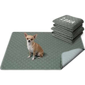 image:imageHVERSAILTEX Premium Washable Pee Pads for Dogs 2 Pack Super Absorbent 100 Waterproof Reusable NonSlip Quilted Puppy Training Pads for Crate Playpen Whelping amp Potty Training18x24 GreySage
