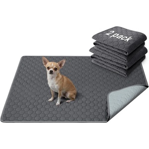 image:imageHVERSAILTEX Premium Washable Pee Pads for Dogs 2 Pack Super Absorbent 100 Waterproof Reusable NonSlip Quilted Puppy Training Pads for Crate Playpen Whelping amp Potty Training18x24 GreyGray