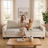 image:imageHVERSAILTEX Chenille Couch Cover for Dogs Washable Soft Chair Armchair Covers Sectional Sofa Cover NonSlip Thick Couch Furniture Protector Dog Pet Bed CoversStone Blue 28 x 47Heathered Beige